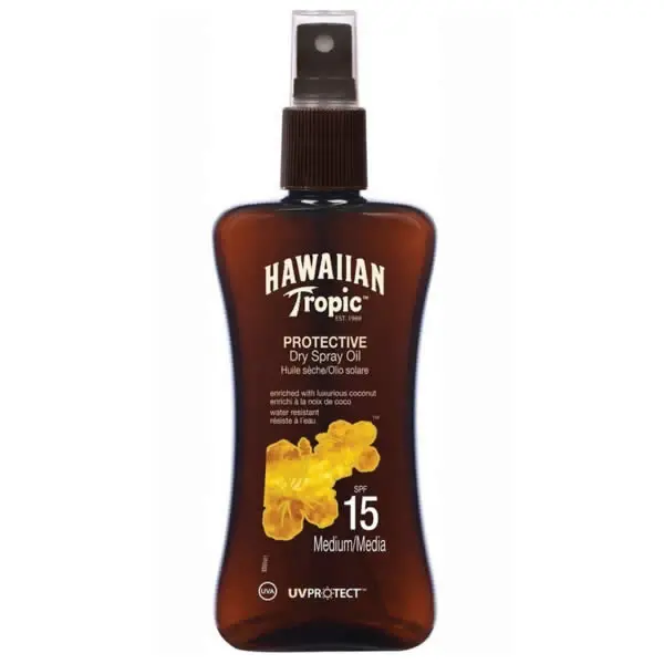 Hawaiian Tropic Protective Dry Oil Spray Spf15 Medium 200ml