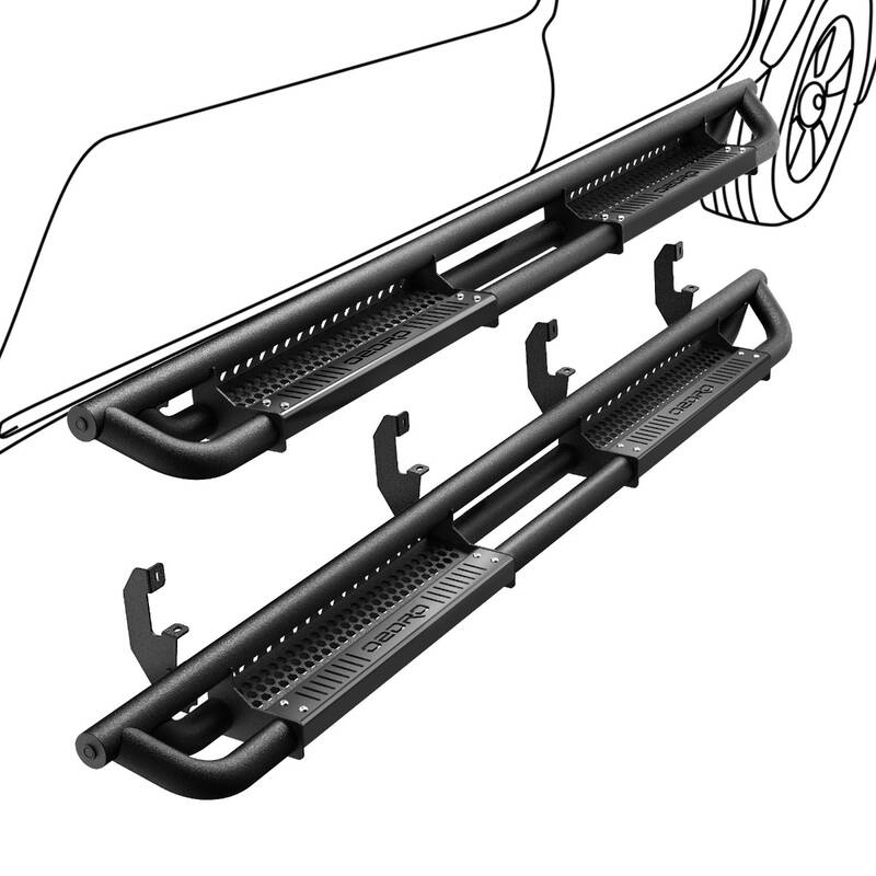 OEDRO®  6 Inches Running Boards Powder Coated Black Nerf Bars for 2019-2025 Chevy Silverado/GMC Sierra 1500 Crew Cab, 2020-2...
