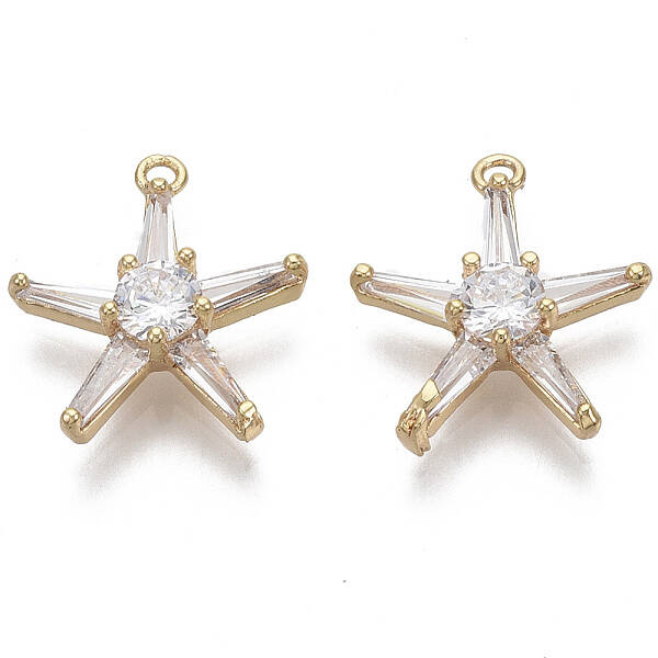 Brass Micro Pave Cubic Zirconia Pendants