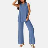 PRETTYGARDEN Women's 2 Piece Lounge Set 2025 Summer Casual Loose Tank Top & Wide Leg Pants Matching Travel Outfits Tracksuit ...