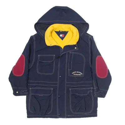 TOMMY HILFIGER Fleece Lined Rain Jacket Blue Nylon Boys M