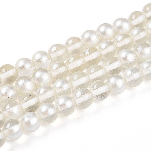 Baking Painted Transparent Glass Beads Strands
