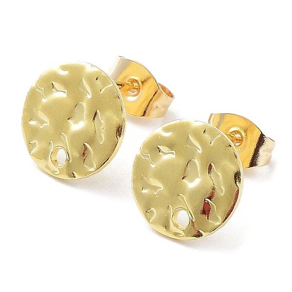 201 Stainless Steel Flat Round Stud Earring Findings