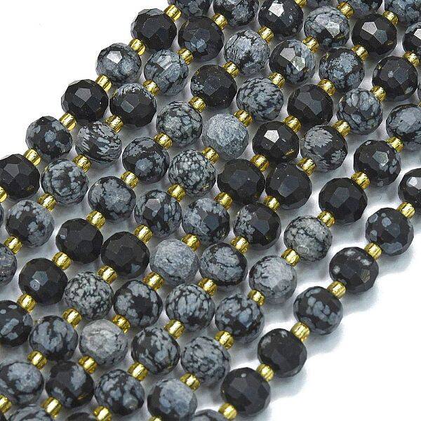 Natural Snowflake Obsidian Beads Strands