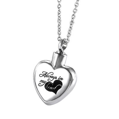 Non-Tarnish Heart with Word Stainless Steel Pendant Necklaces