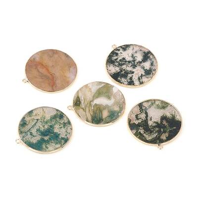 Natural Moss Agate Pendants