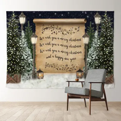 Aperturee Song Lyrics Snowy Night Merry Christmas Backdrop