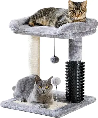 Made4Pets Cat Scratching Post, 4-in-1 with Cat Self Groomer Brush, 20\