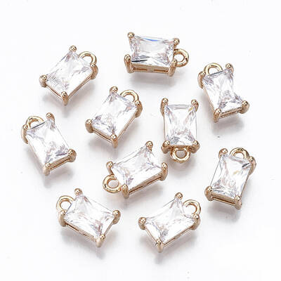 Brass Glass Rhinestone Pendants