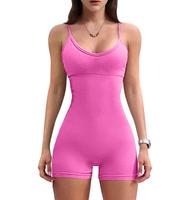 OYV Women Rompers Ribbed Stretch Tummy Control Yoga Workout Rompers