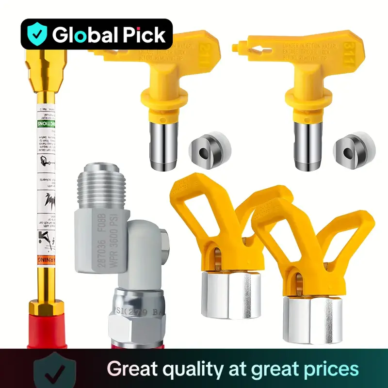 Paint Spray Tool Kit, 1 Set 180° Rotating Paint Spray Connector Kit, Including Connector, Extension Rod, Nozzle Protector & ...
