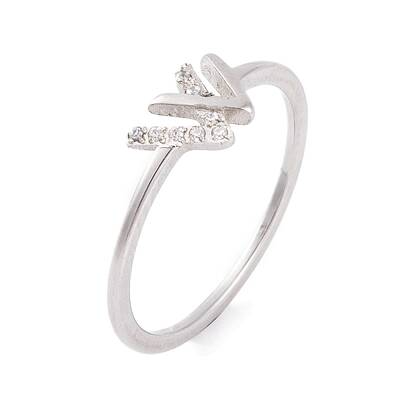 304 Stainless Steel Letter W Finger Ring for Women