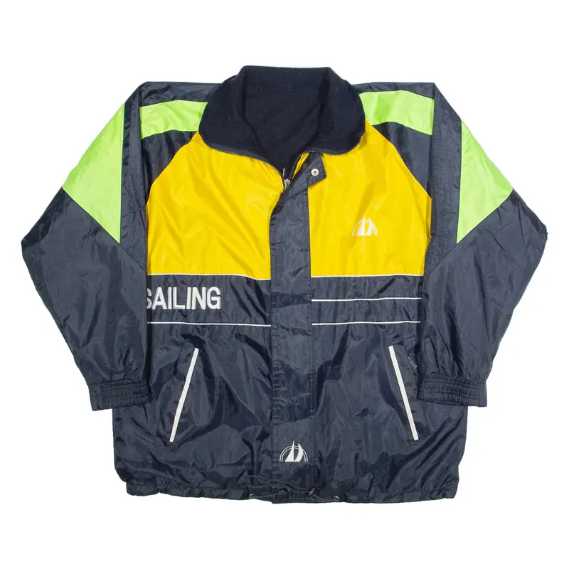 SAILING Fleece Lined Mens Jacket Blue Colourblock L