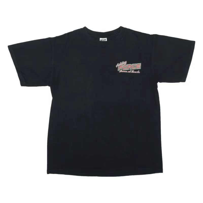 ANVIL Ashley Force Queen Of Hearts Racing T-Shirt Black Short Sleeve Mens M