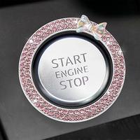 Rhinestone Decor Car Engine Start Stop Button Ring, Car Engine Start Stop Decoration, Universal Car Interior Accessories for ...