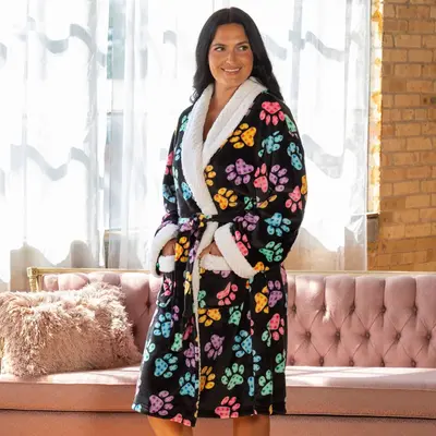 Super Cozy™ Argyle Paws Bathrobe - 2X