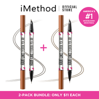 iMethod Curved Eyebrow Pen - 2-Pack for Perfect Color Matching, Dual-Ended Brow Pen with Micro-Fork-Tip Applicator, Waterproo...