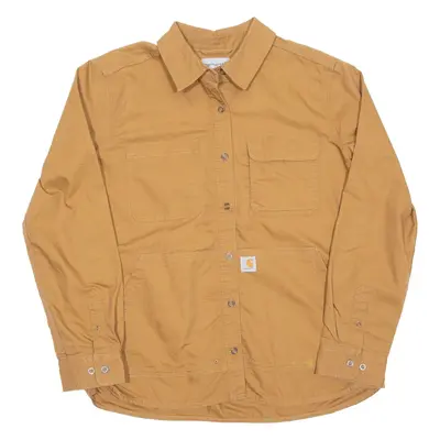 CARHARTT Womens Denim Shirt Brown Long Sleeve L