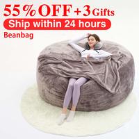 3FT/4FT/5FT bean bag (5FT have 3 Gifts) Lazy sofa beanbag Chair US Ship Free High-Rebound Memory Foam Furniture Cushion Soft ...