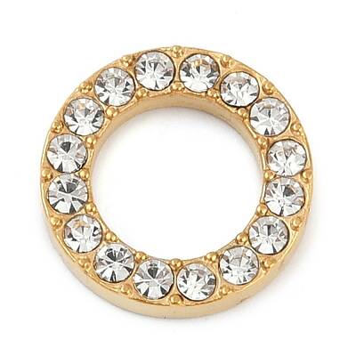PVD Vacuum Plating 304 Stainless Steel Crystal Rhinestone Linking Rings