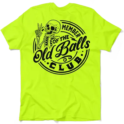 Old Balls Club - Safety Yellow Hi-Vis Pocket T-Shirt