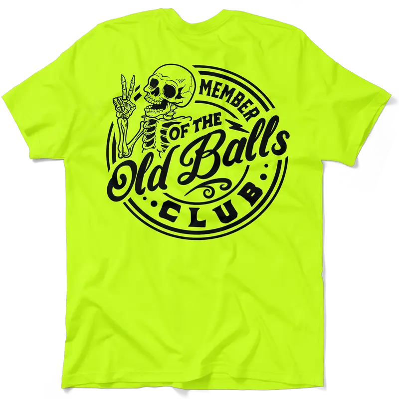 Old Balls Club - Safety Yellow Hi-Vis Pocket T-Shirt