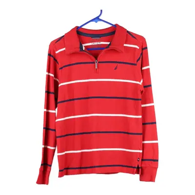 Age 14-16 Nautica 1/4 Zip - Large Red Cotton