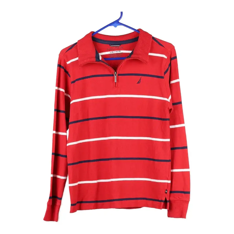 Age 14-16 Nautica 1/4 Zip - Large Red Cotton