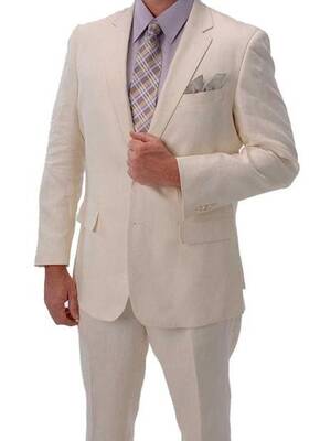 Mens Ivory Linen Suit