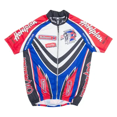 MICHEL JORDI Cycling Full Zip Mens Jersey Blue M