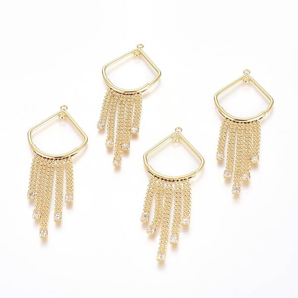 Brass Micro Pave Cubic Zirconia Links connectors