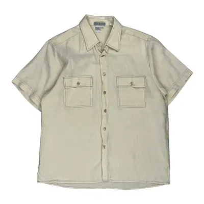 Tulio Short Sleeve Shirt - Large Cream Linen