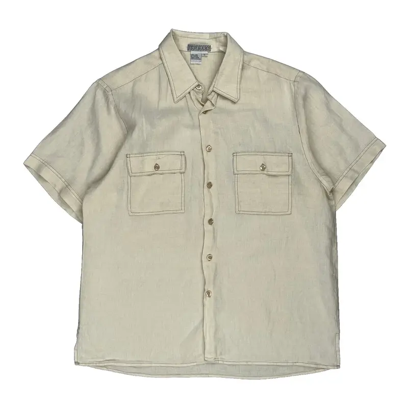 Tulio Short Sleeve Shirt - Large Cream Linen