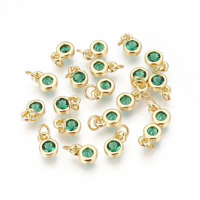 Brass with Single Cubic Zirconia Charms