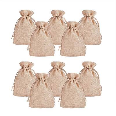 20 Pcs Burlap Bags with Drawstring Gift Bags Jewelry Pouch for Wedding Party