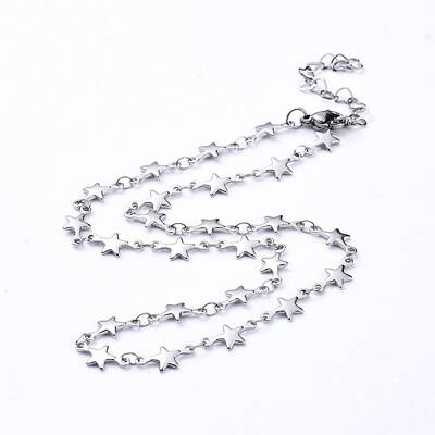 Non-Tarnish 304 Stainless Steel Star Link Chain Necklaces