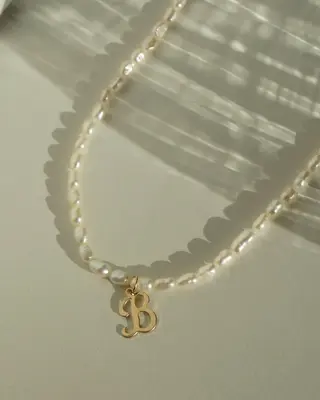 Quincy Initial Necklace | Metal Color: Gold | Style: B