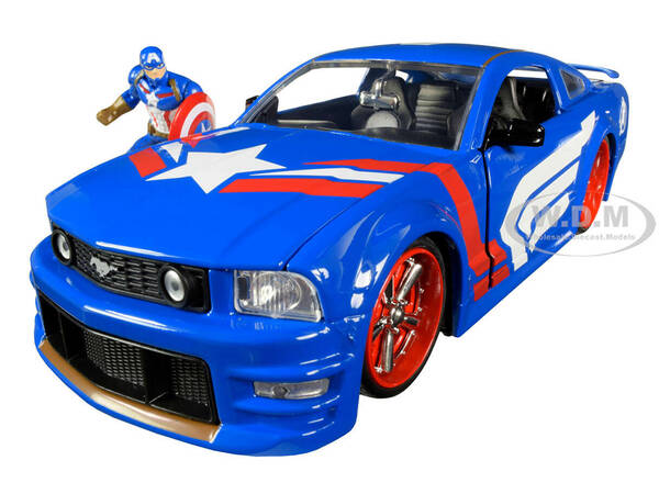 2006 Ford Mustang GT with Captain America Diecast Figurine \