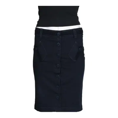 Armani Jeans Midi Skirt - 31W UK 12 Navy Cotton