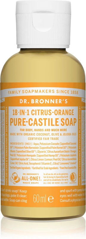 Dr. Bronner'S Citrus & Orange Universal Liquid Soap 60 Ml