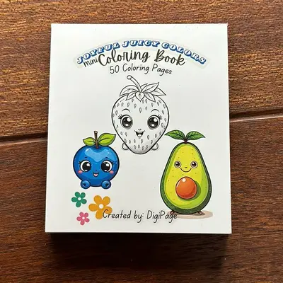 Joyful Juicy Colors Mini Coloring Book | Fruities Cuties Coloring Book | Party Activity | Classroom Activity Book | Busy Bees...