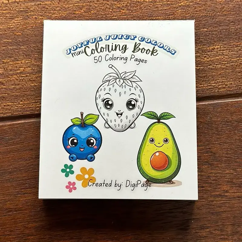 Joyful Juicy Colors Mini Coloring Book | Fruities Cuties Coloring Book | Party Activity | Classroom Activity Book | Busy Bees...