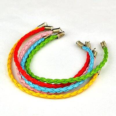Braided PU Leather Cord Bracelet Making