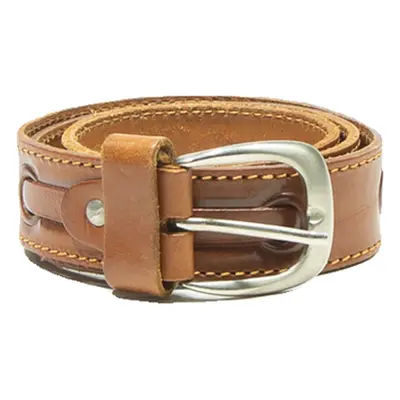 THE ORIGINAL COMPANY Womens Braided Belt Beige Faux Leather 38