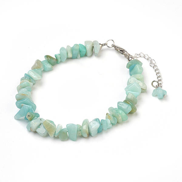 Natural Flower Amazonite Chip Beads Anklets