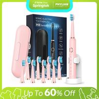 PHYLiAN Sonic Electric Toothbrush for Adults - Rechargeable Electronic Toothbrushes with 5 Modes and 8 Brush Heads, Electroni...