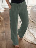 Women's Plain Tie Front Pants, Casual Comfy Trousers for Daily Wear, Ladies Bottoms for Summer, Casual Fashion Trousers