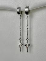 Hollow Out Star Design Dangle Earrings, Punk Jewelry For Party, Daily Decor For Girl