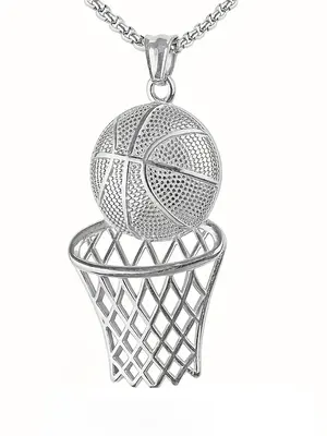 Basketball Hoop Pendant Necklace for Men & Women, Fashion Jewelry for Party, Daily Clothing Decor, Trendy All-match & Exquisi...