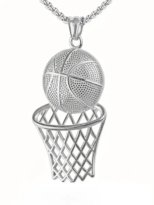 Basketball Hoop Pendant Necklace for Men & Women, Fashion Jewelry for Party, Daily Clothing Decor, Trendy All-match & Exquisi...